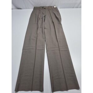 VTG Racquet Club Dress Pants Men's 34x36 Brown Wool Pleated Flannel Unhemmed USA